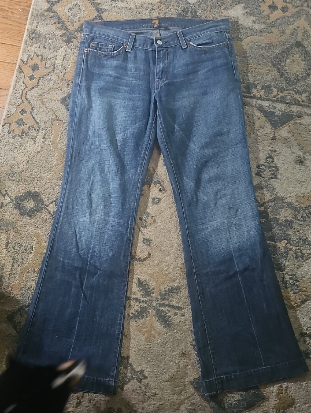 7 For All Mankind Women's Dark Blue Flare Jeans